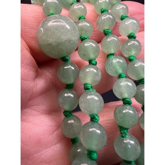 NEW green aventurine endless 30 inch necklace - Picture 9 of 13